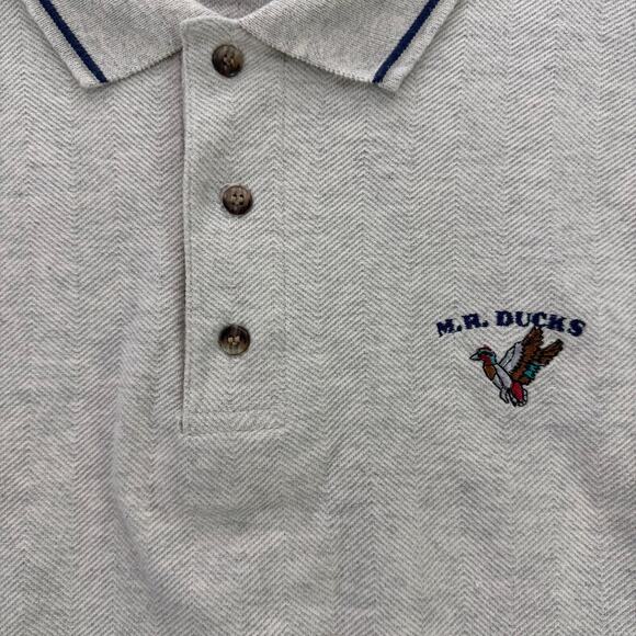 M.R. Ducks Short Sleeve Polo Shirt Men’s XL Cream/Beige Embroidered Logo - Picture 7 of 10
